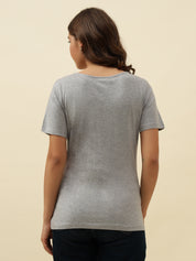 Beatnik Solid Casual Wear Short Sleeve Cinched Waist Top Beatnik India