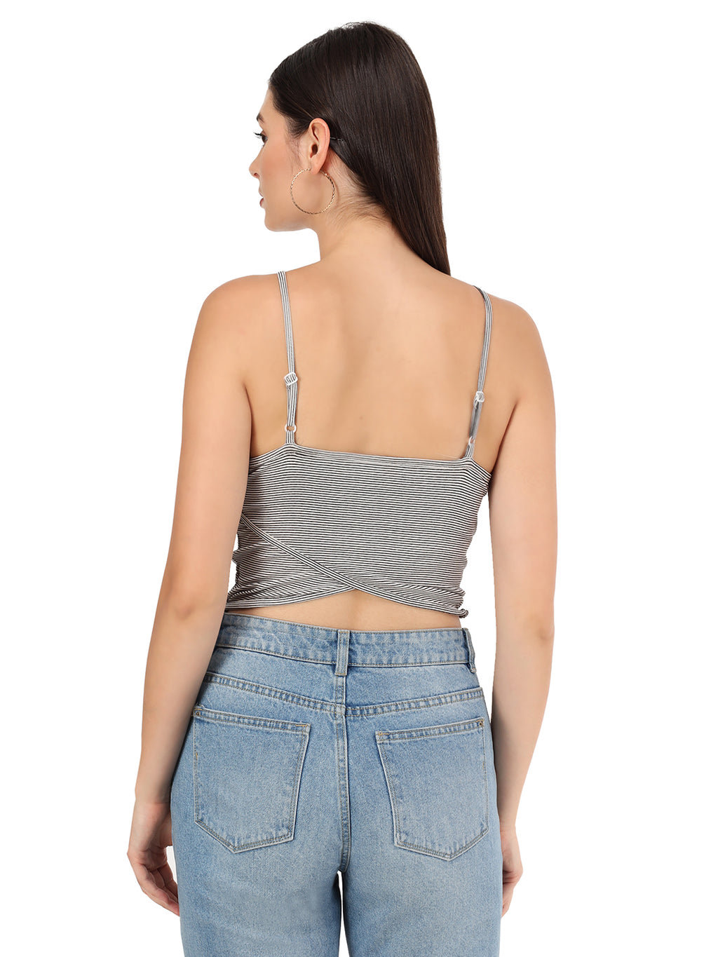Beatnik Viscose V-neck Grey Womens Top