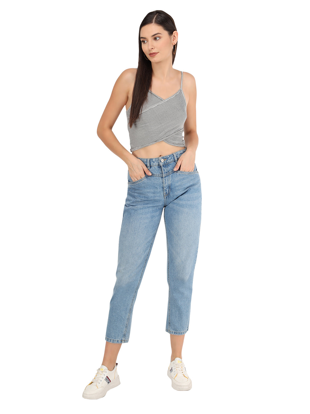 Beatnik Viscose V-neck Grey Womens Top