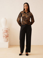 Beatnik Bold Animal Print Elegant Crop Womens Top Beatnik India