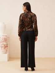 Beatnik Bold Animal Print Elegant Crop Womens Top Beatnik India