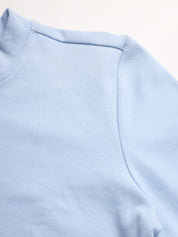 Light Winter Casual Wear Sky Blue A-Line Zip Neck Top Beatnik India