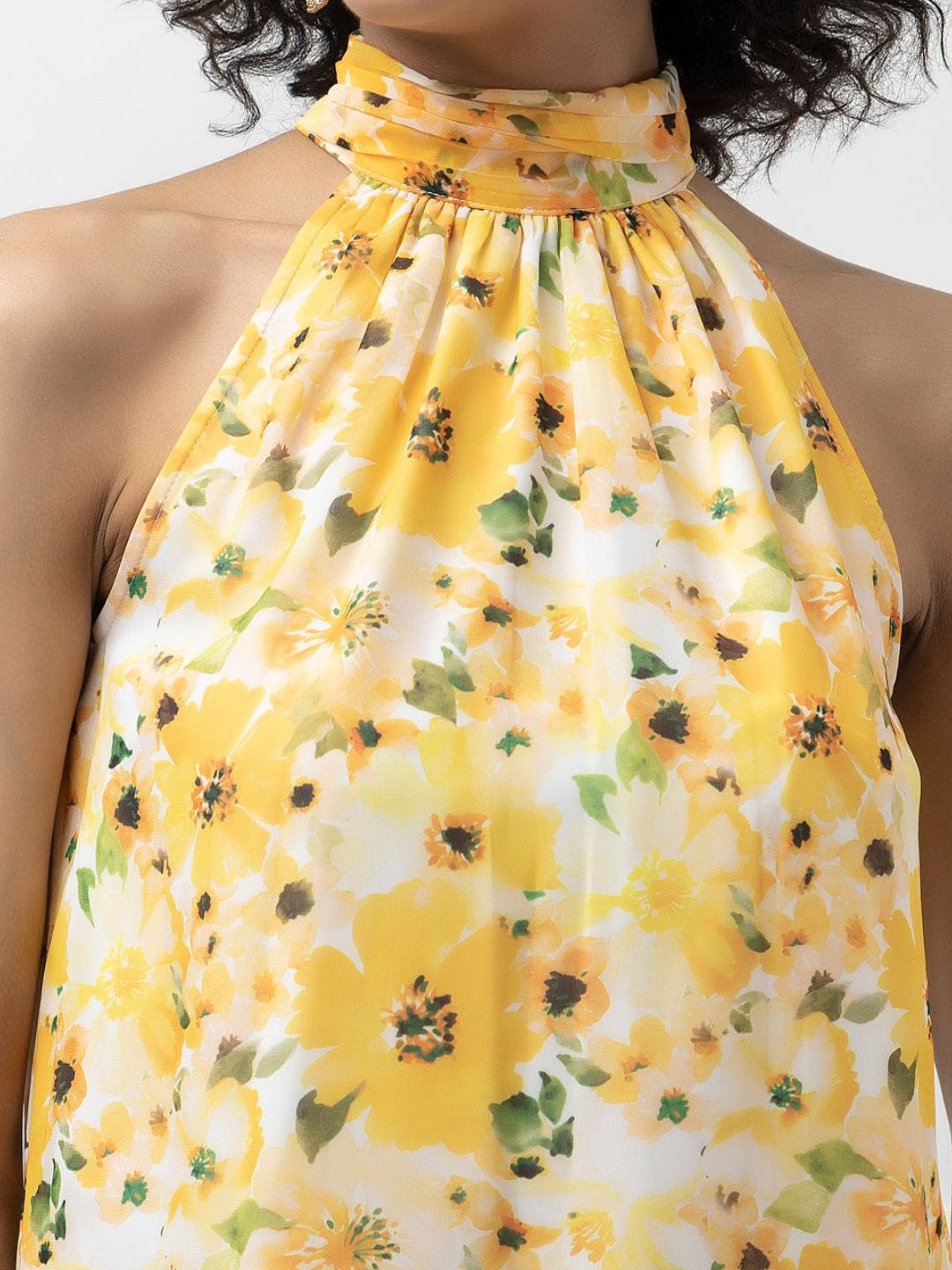 Beatnik Peasant Yellow Hip Length Top Beatnik