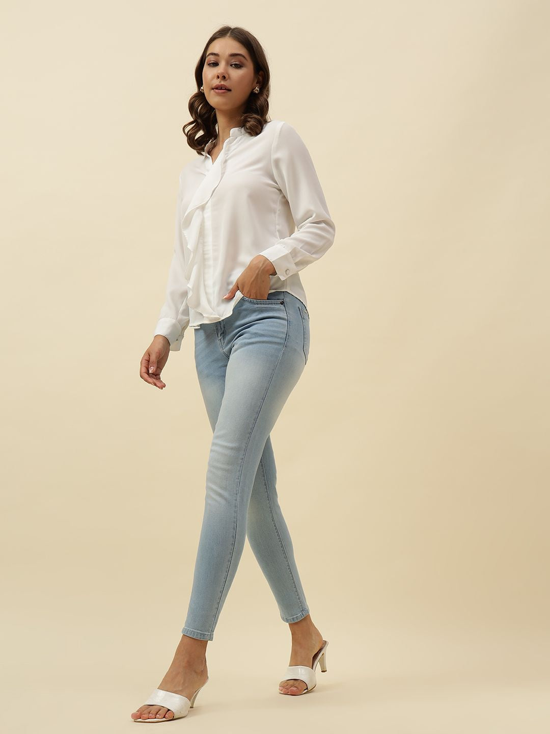 Off White Empire  V-neck Top Beatnik