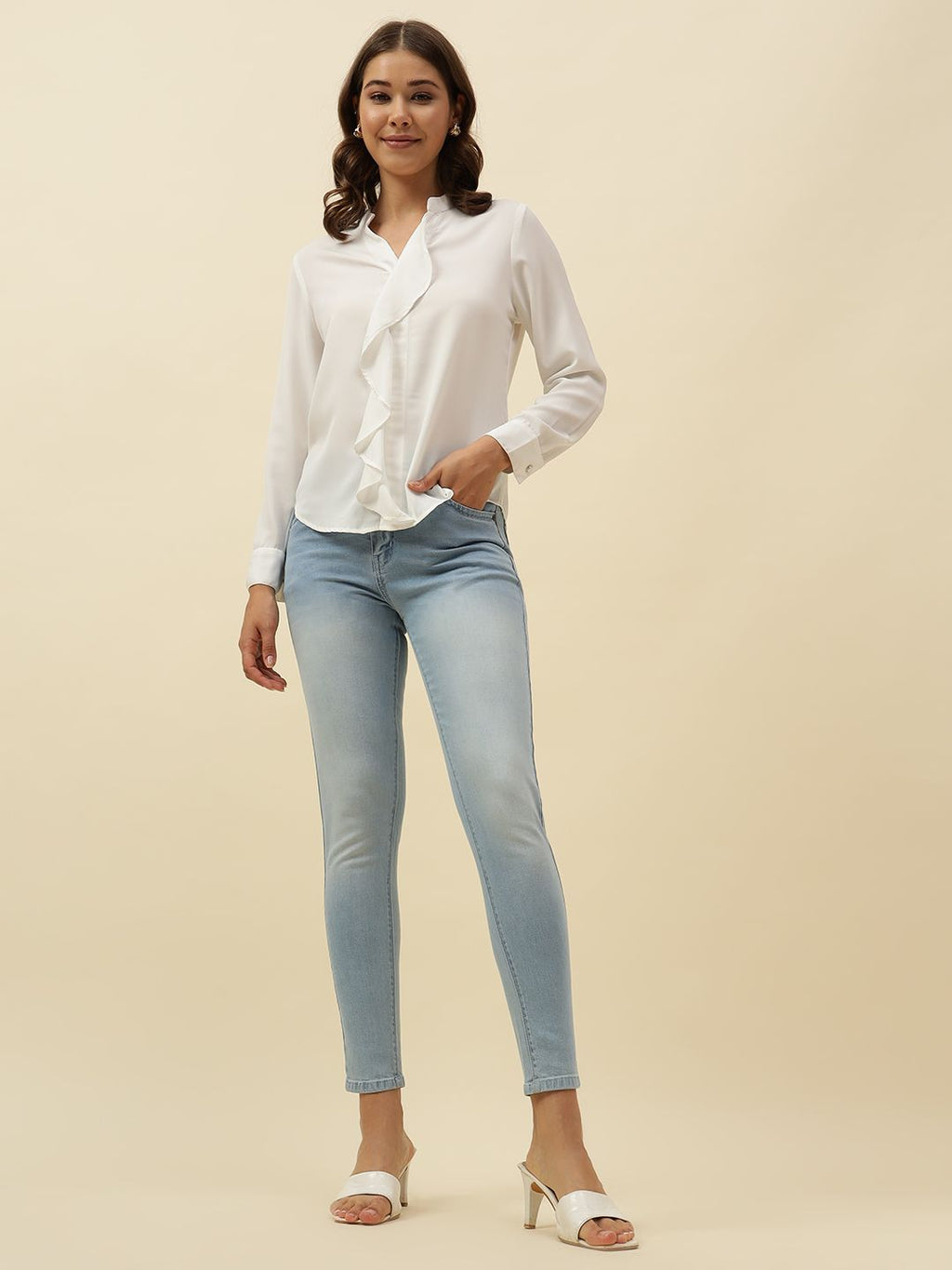 Off White Empire  V-neck Top Beatnik