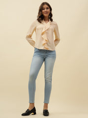 Peach Puff Empire  V-neck Top Beatnik