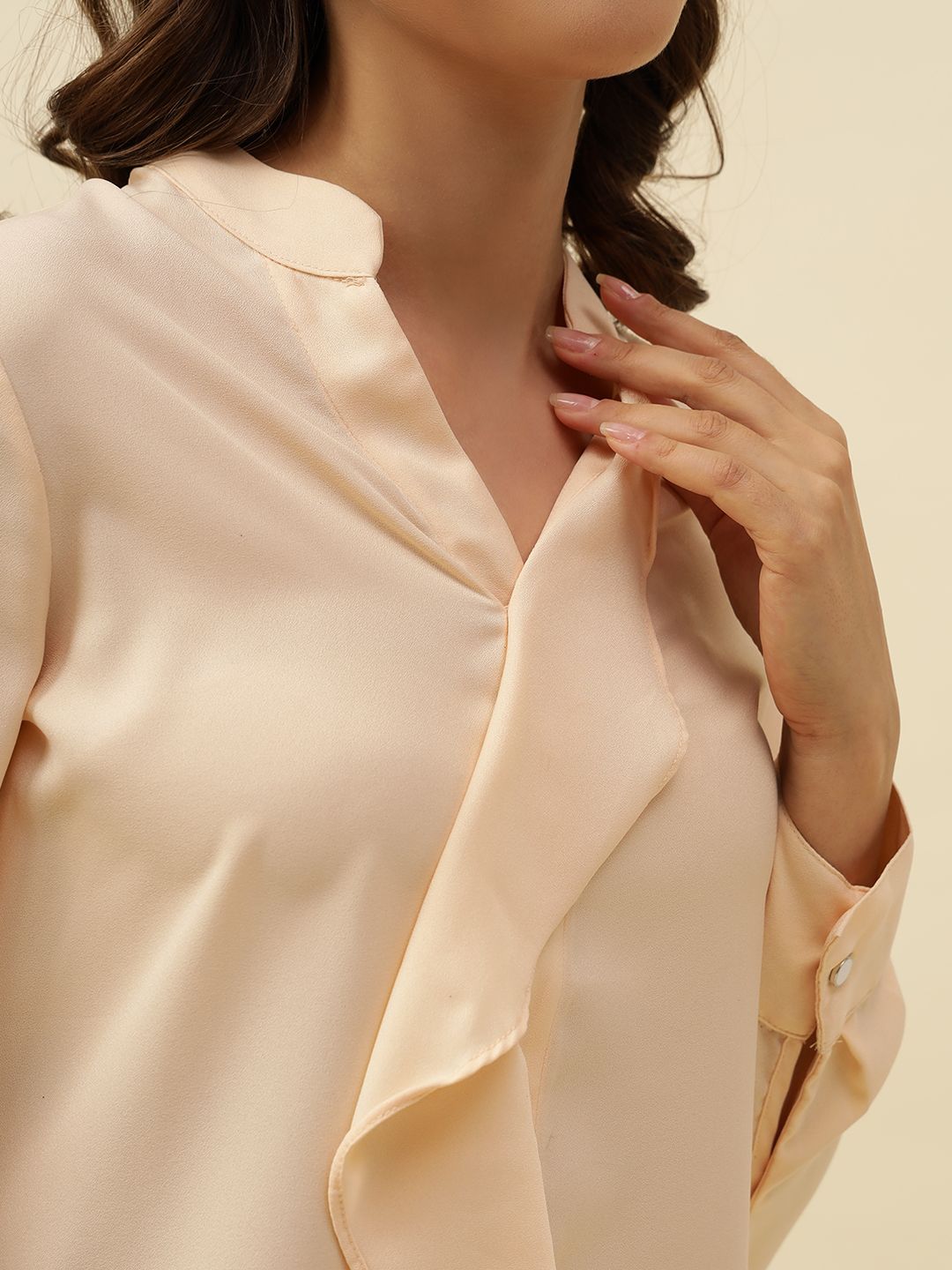 Peach Puff Empire  V-neck Top Beatnik