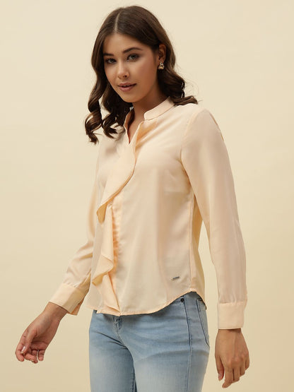 Peach Puff Empire  V-neck Top Beatnik