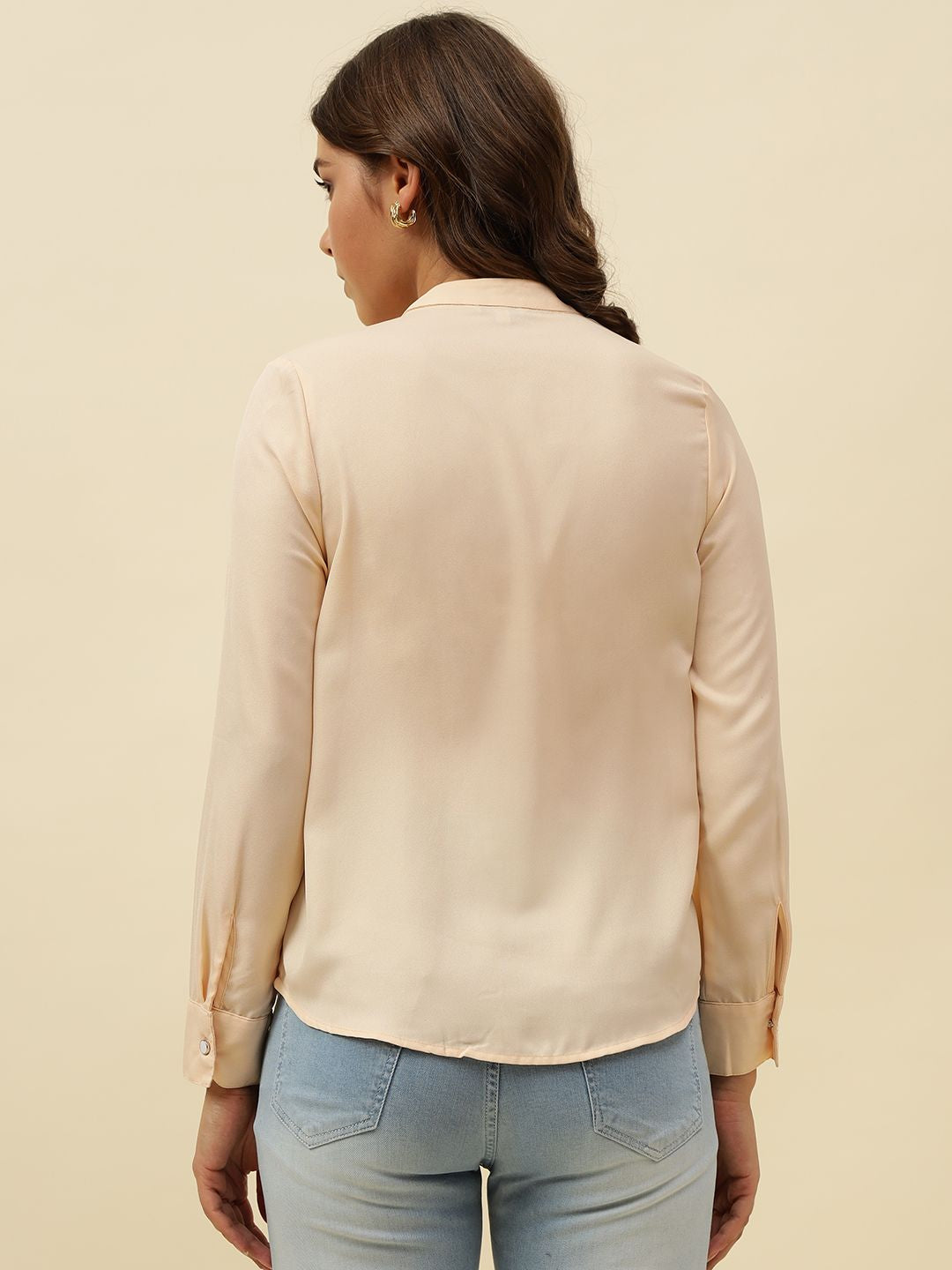 Peach Puff Empire  V-neck Top Beatnik