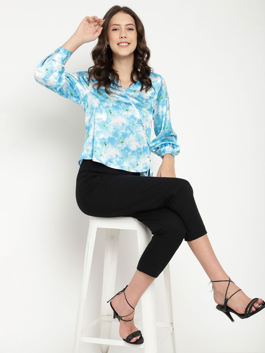 Beatnik Sky Blue Wrap Top Beatnik
