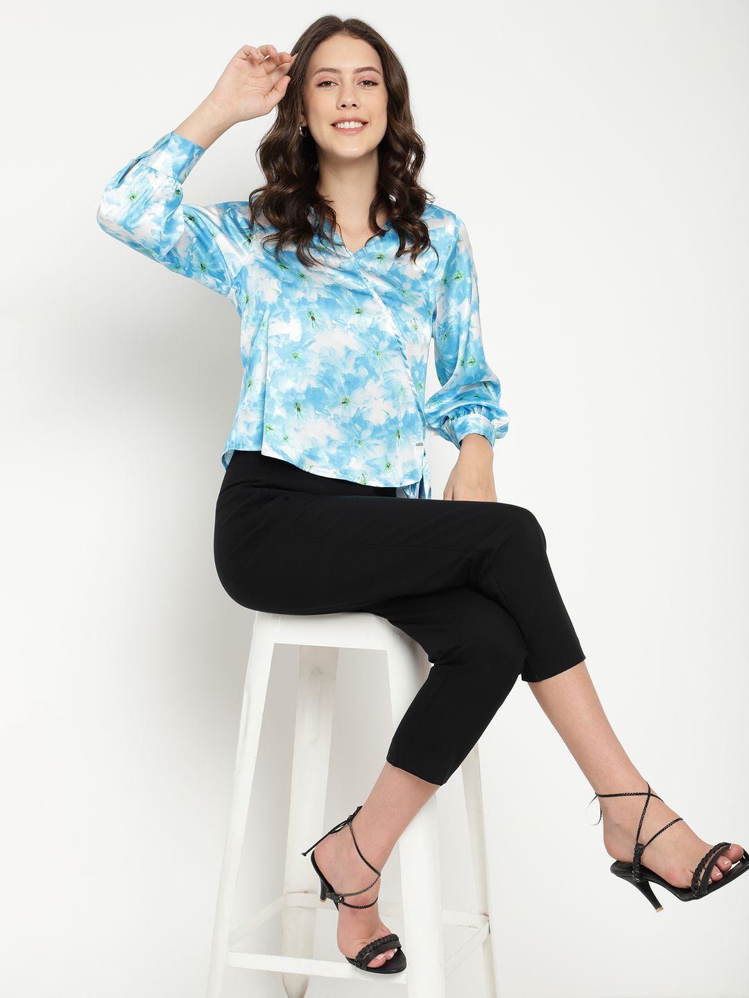 Beatnik Sky Blue Wrap Top Beatnik