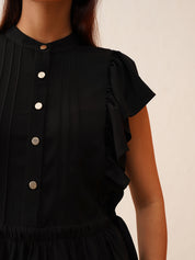 Beatnik Black Peplum Womens Top Beatnik