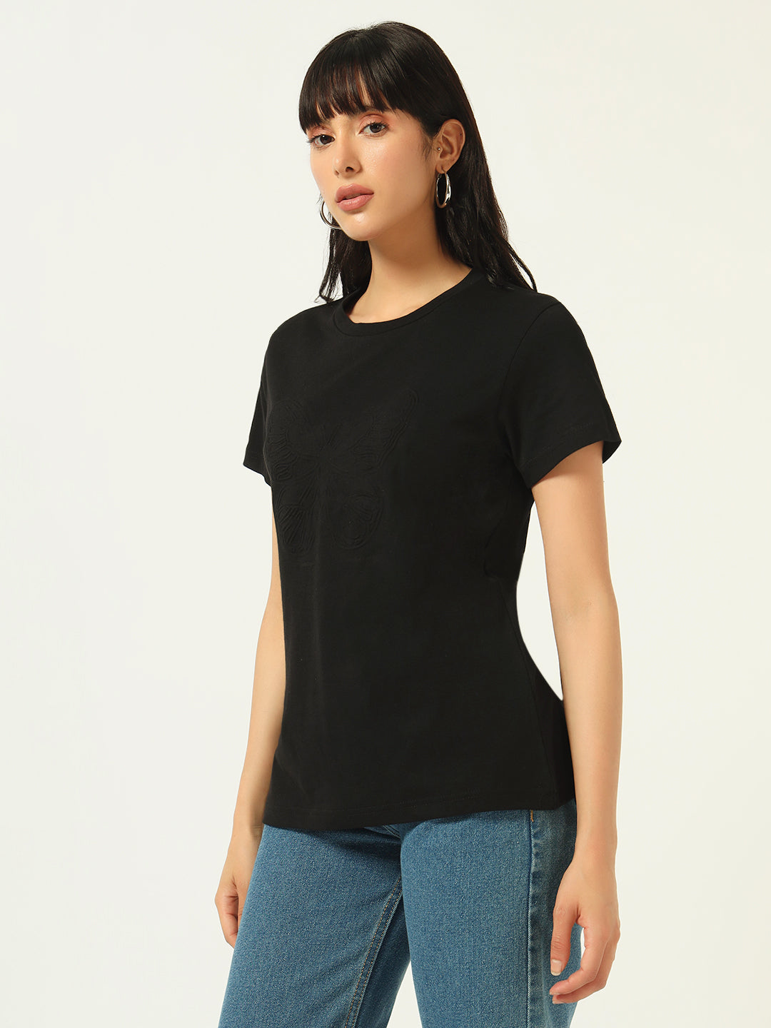 Beatnik Black Embossed T-shirt