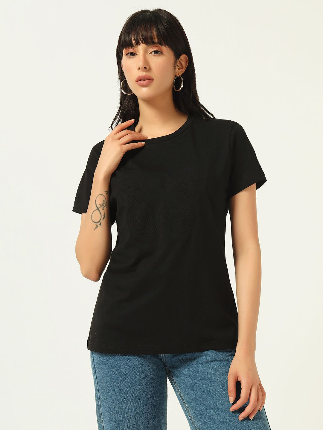 Beatnik Black Embossed T-shirt