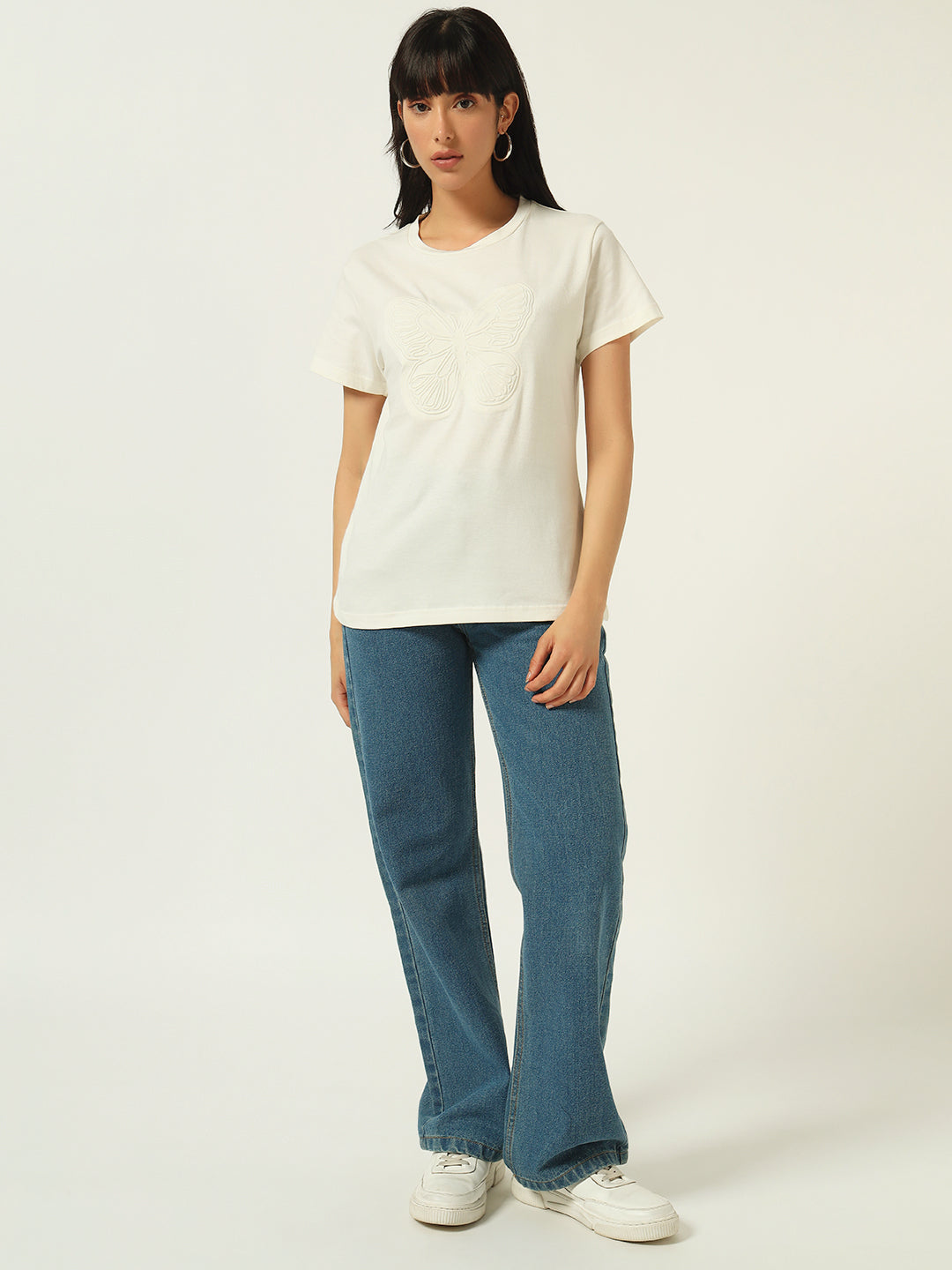 Beatnik Off White Embossed T-shirt