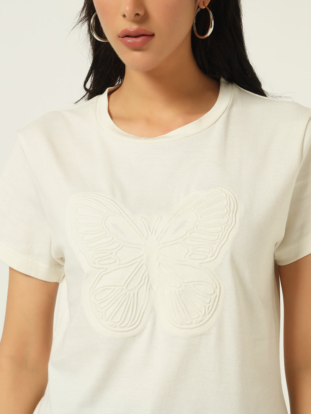 Beatnik Off White Embossed T-shirt