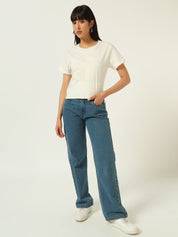 Beatnik Off White Embossed T-shirt