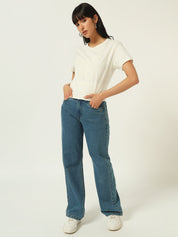 Beatnik Off White Embossed T-shirt