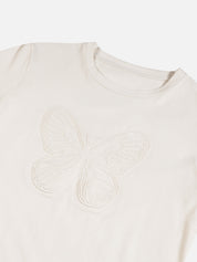 Beatnik Off White Embossed T-shirt