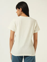 Beatnik Off White Embossed T-shirt