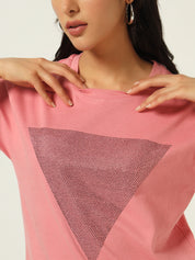Beatnik Pink Sequence T-shirt