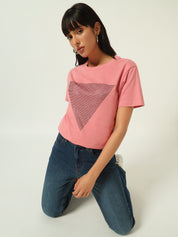 Beatnik Pink Sequence T-shirt