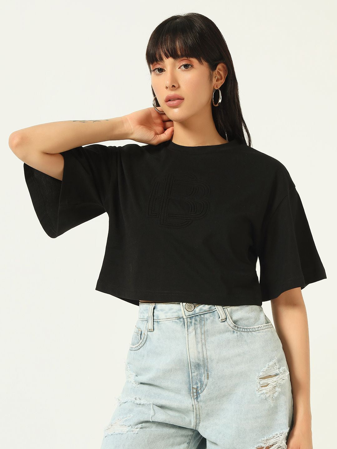 Beatnik Embossed Black T-shirt