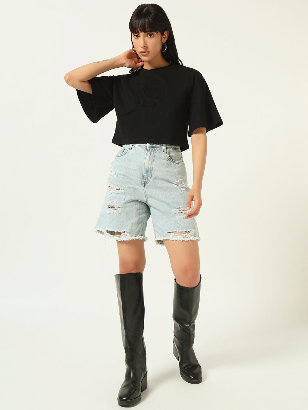 Beatnik Embossed Black T-shirt