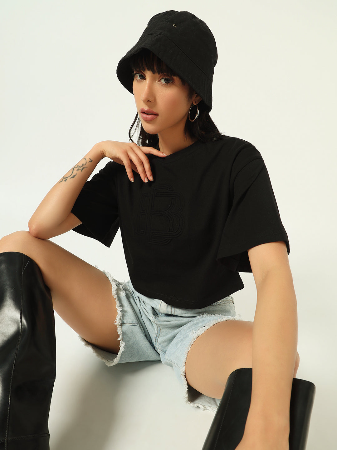 Beatnik Embossed Black T-shirt