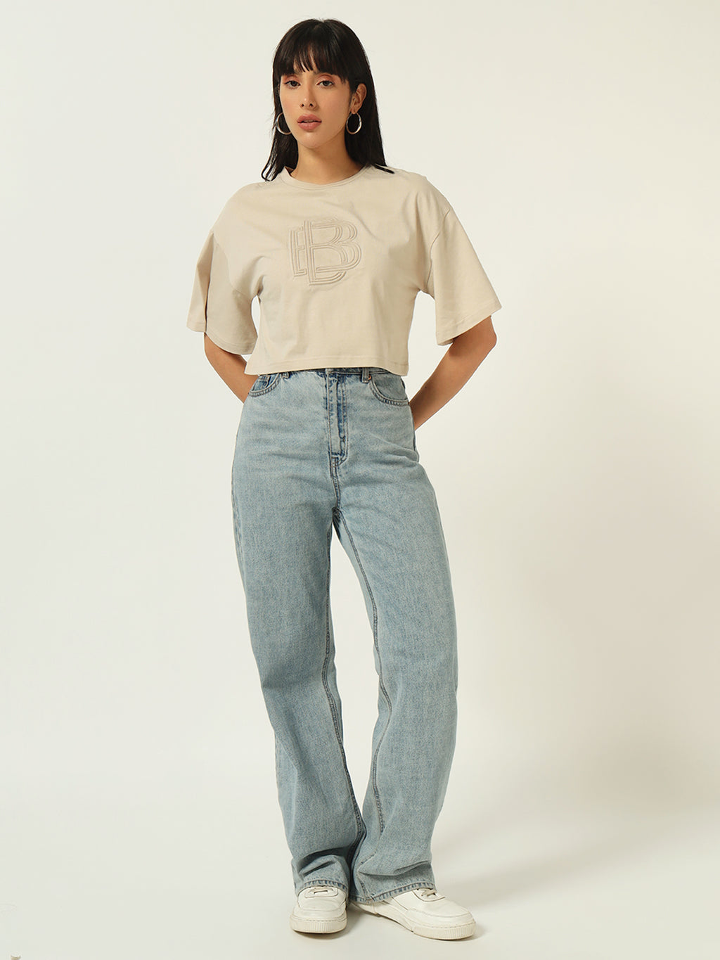 Beatnik Beige Embossed T-shirt