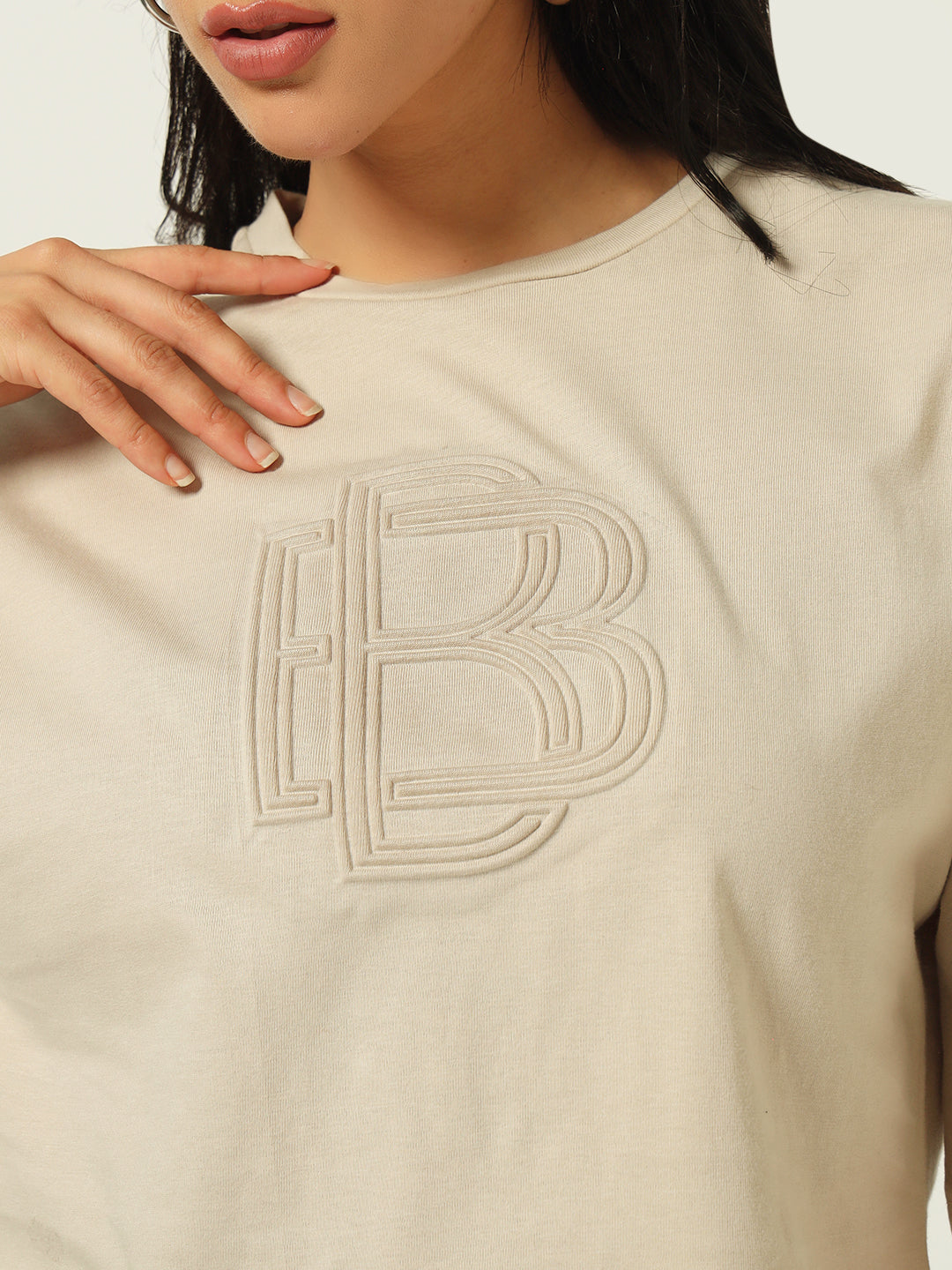Beatnik Beige Embossed T-shirt