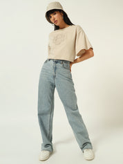 Beatnik Beige Embossed T-shirt