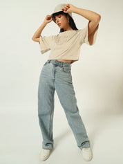 Beatnik Beige Embossed T-shirt