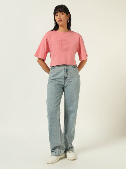 Beatnik Embossed Pink T-shirt