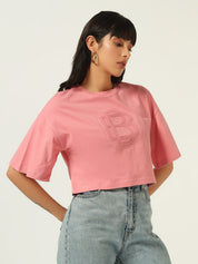 Beatnik Embossed Pink T-shirt