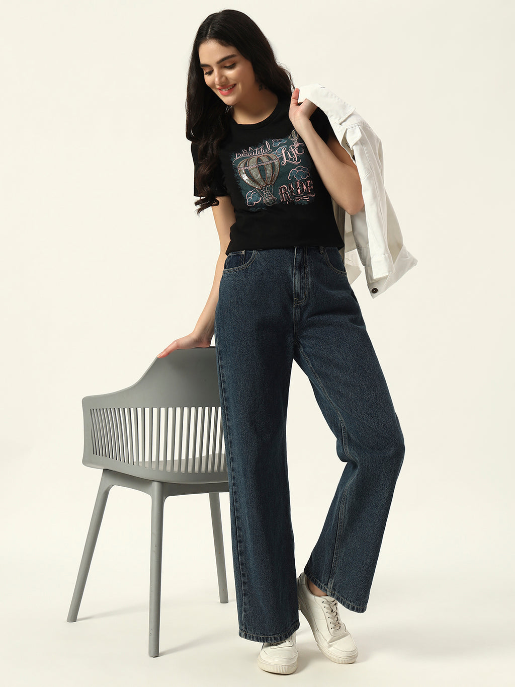 Beatnik Black Screen Print T-shirt