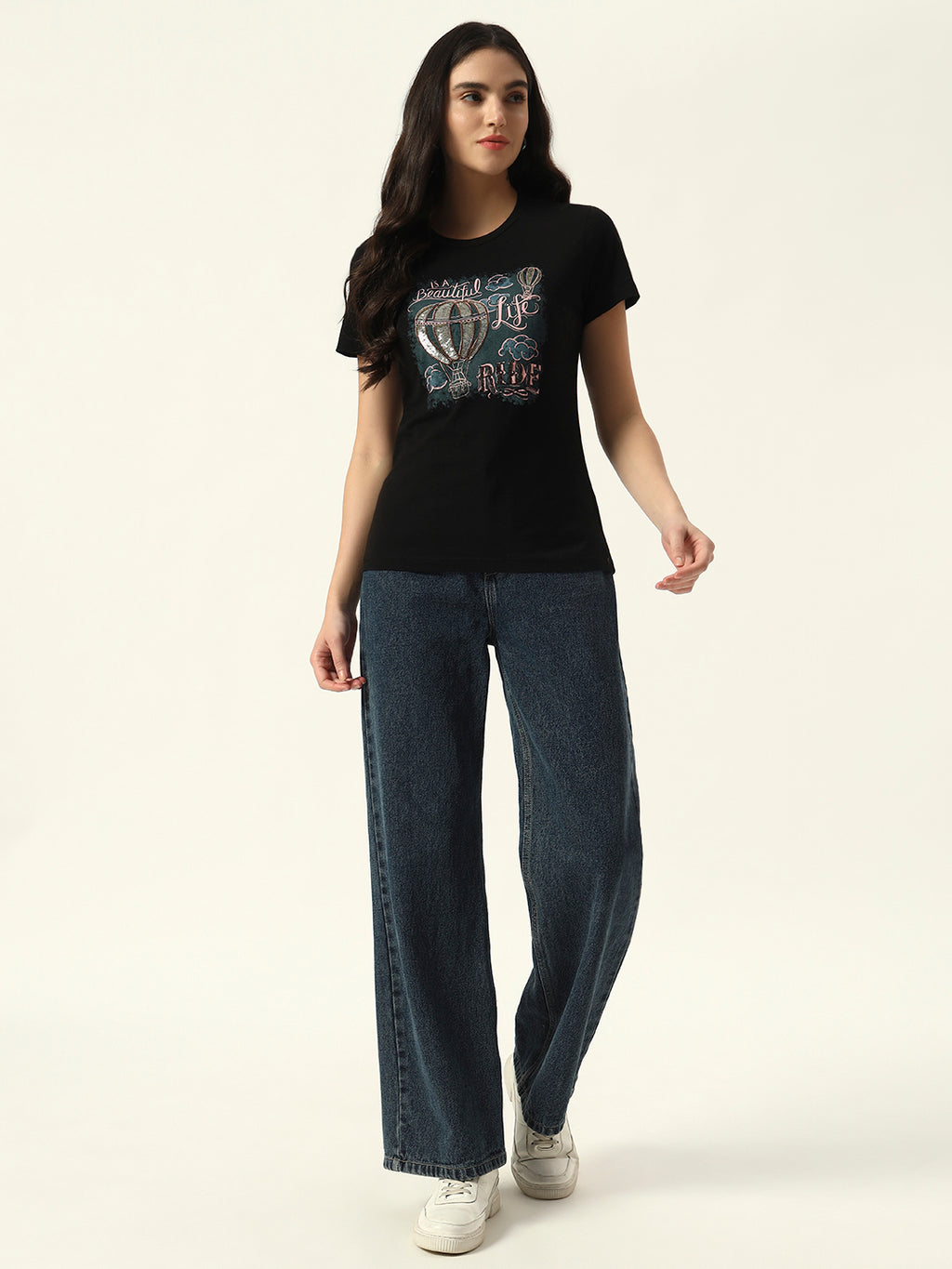 Beatnik Black Screen Print T-shirt