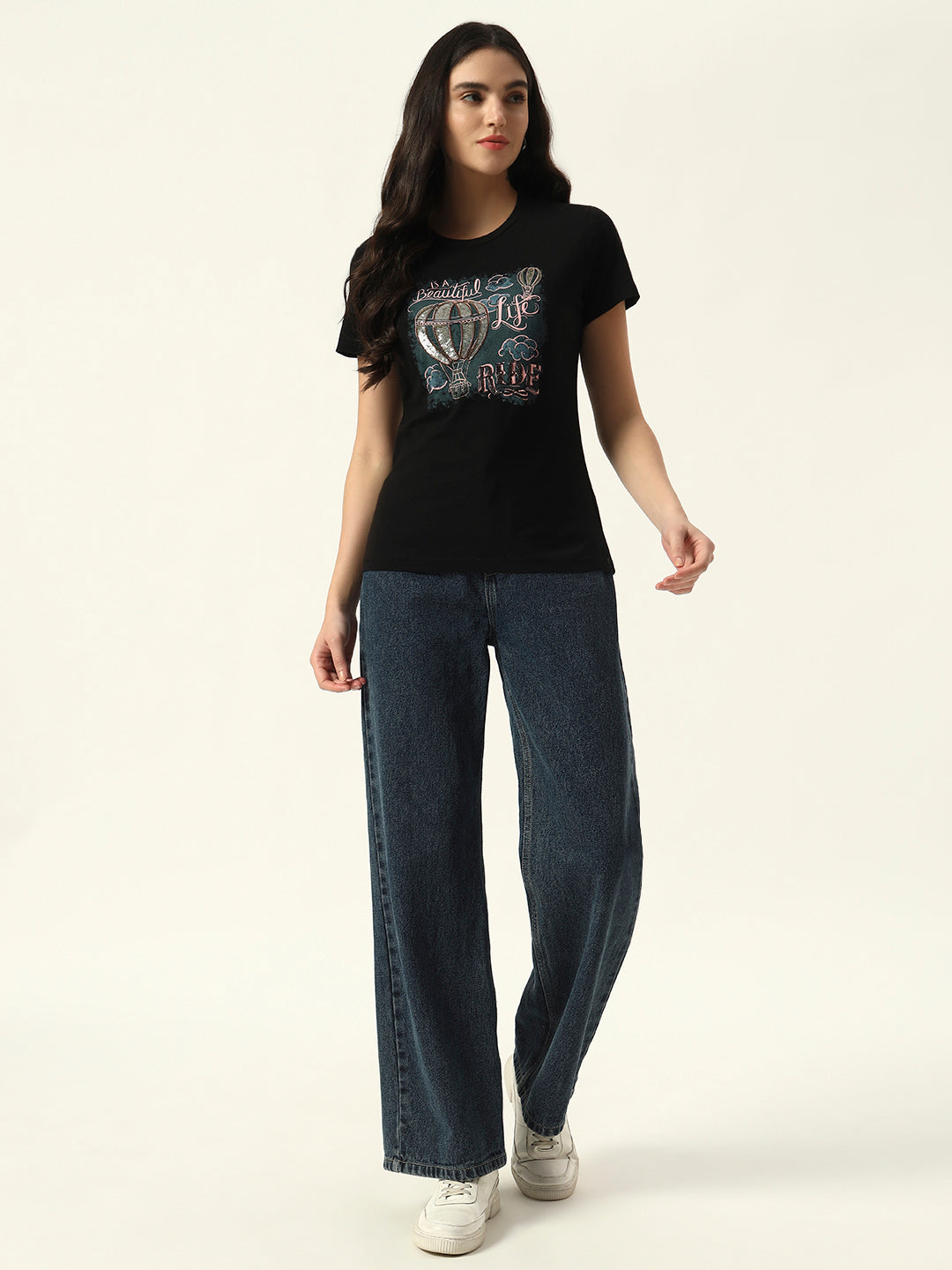 Beatnik Black Screen Print T-shirt