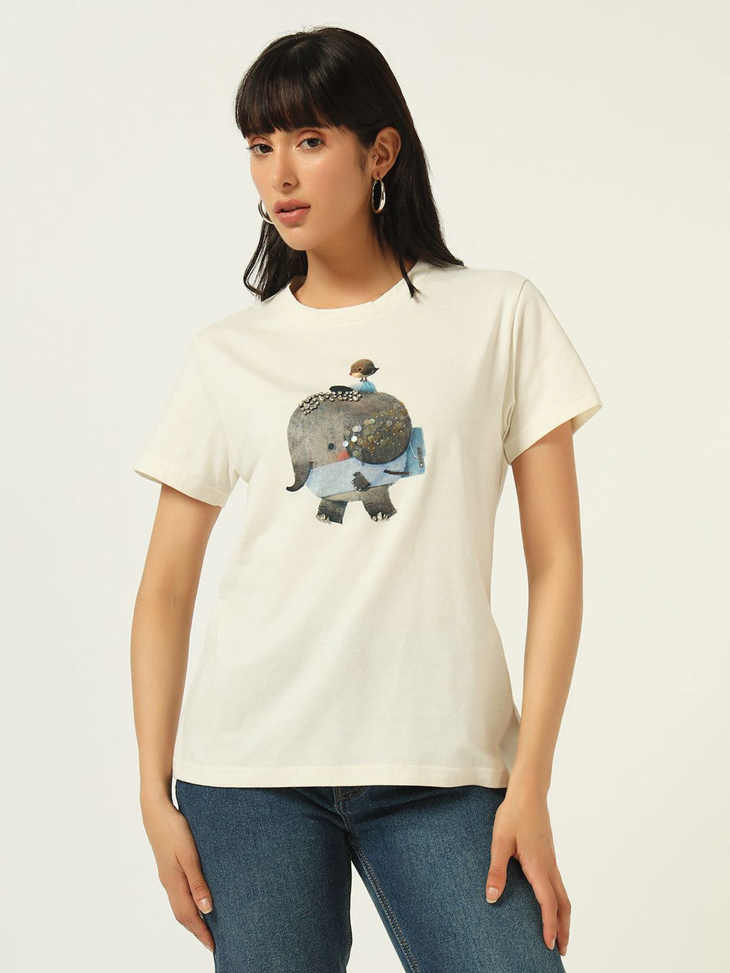 Beatnik Off White DTF Print T-shirt