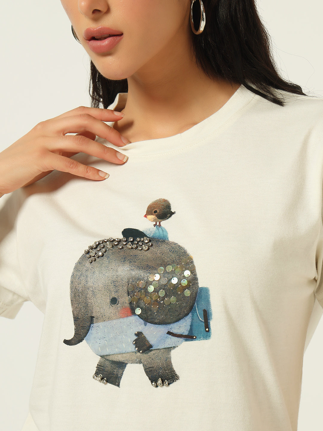 Beatnik Off White DTF Print T-shirt