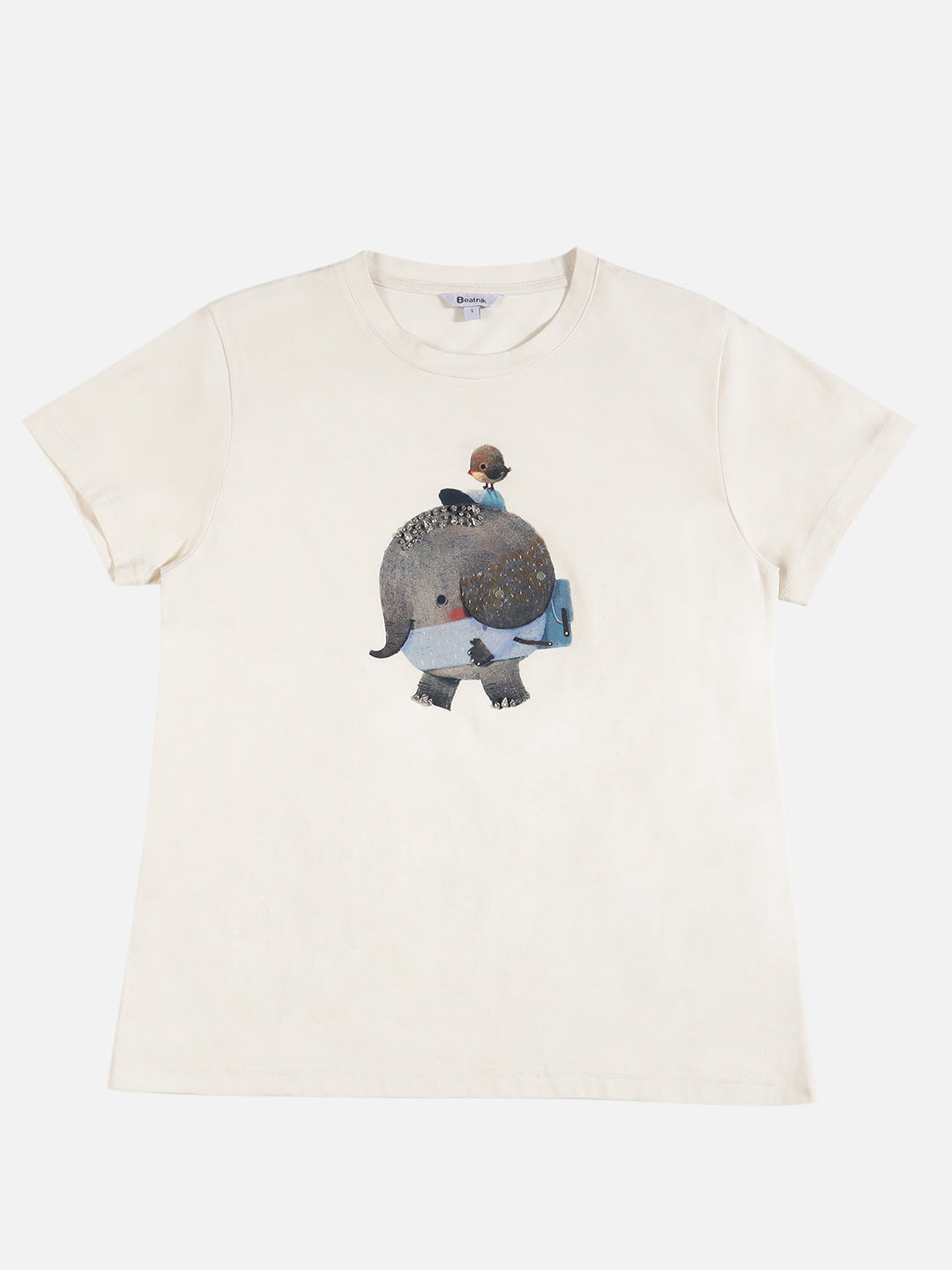 Beatnik Off White DTF Print T-shirt