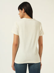 Beatnik Off White DTF Print T-shirt