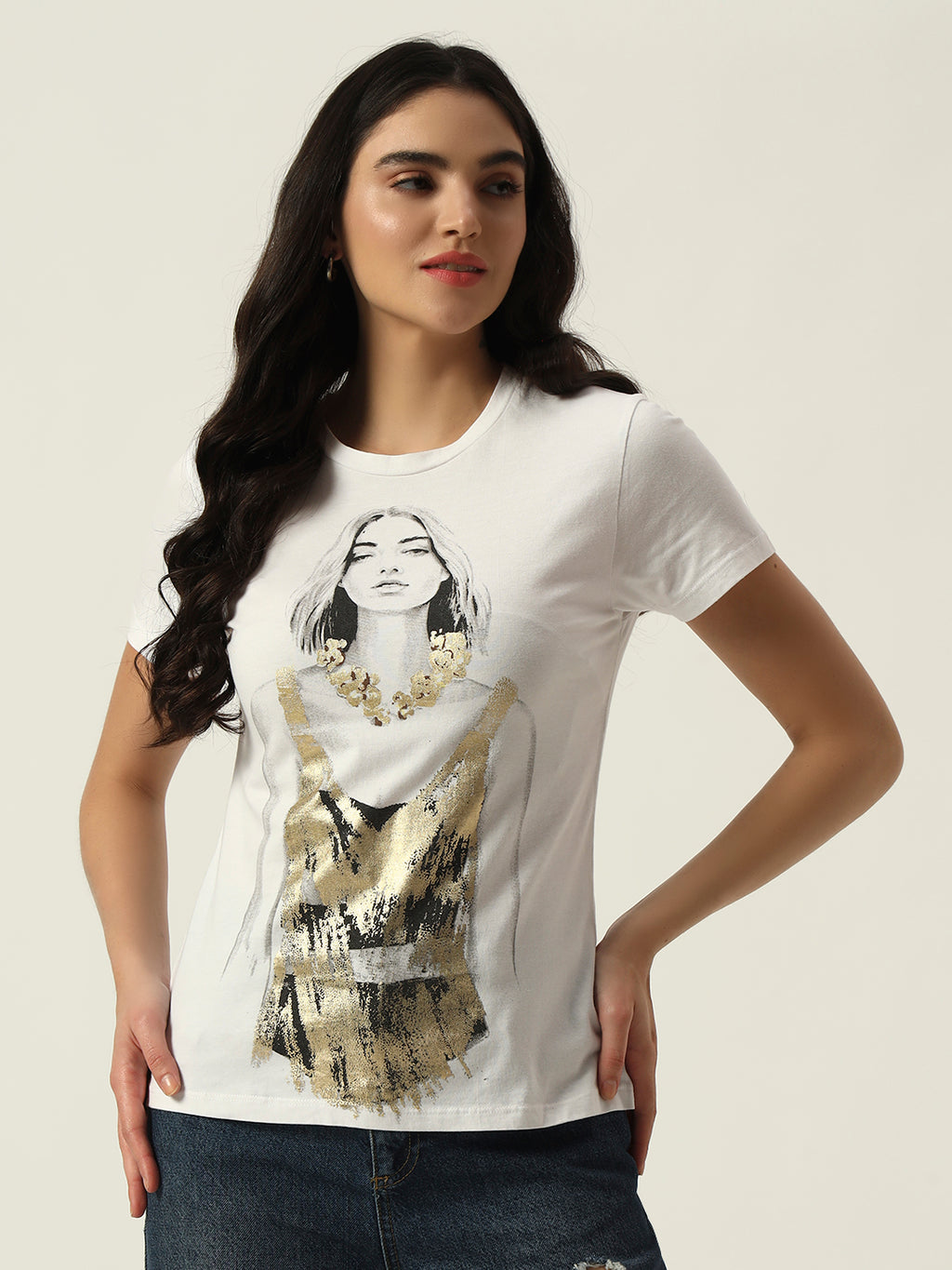 Beatnik White Screen Print T-shirt