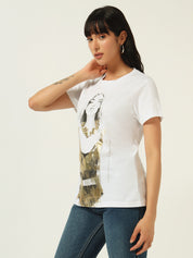 Beatnik White Screen Print T-shirt