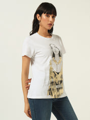 Beatnik White Screen Print T-shirt