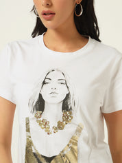 Beatnik White Screen Print T-shirt