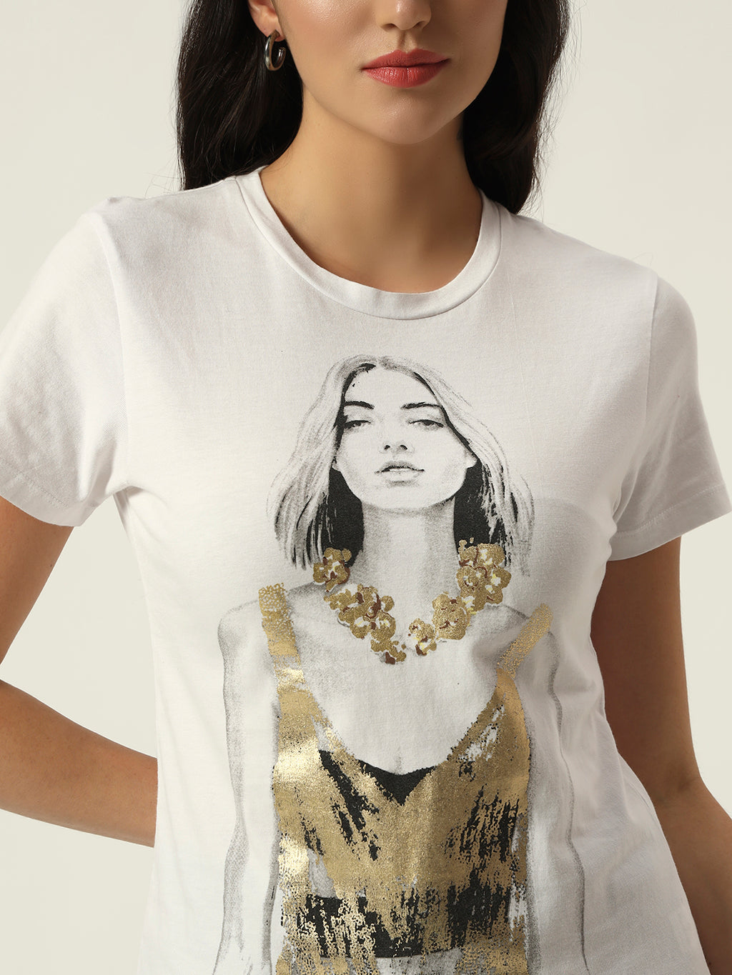Beatnik White Screen Print T-shirt