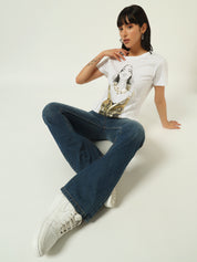 Beatnik White Screen Print T-shirt