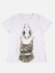 Beatnik White Screen Print T-shirt