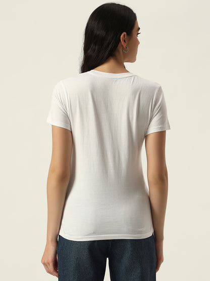 Beatnik White Screen Print T-shirt